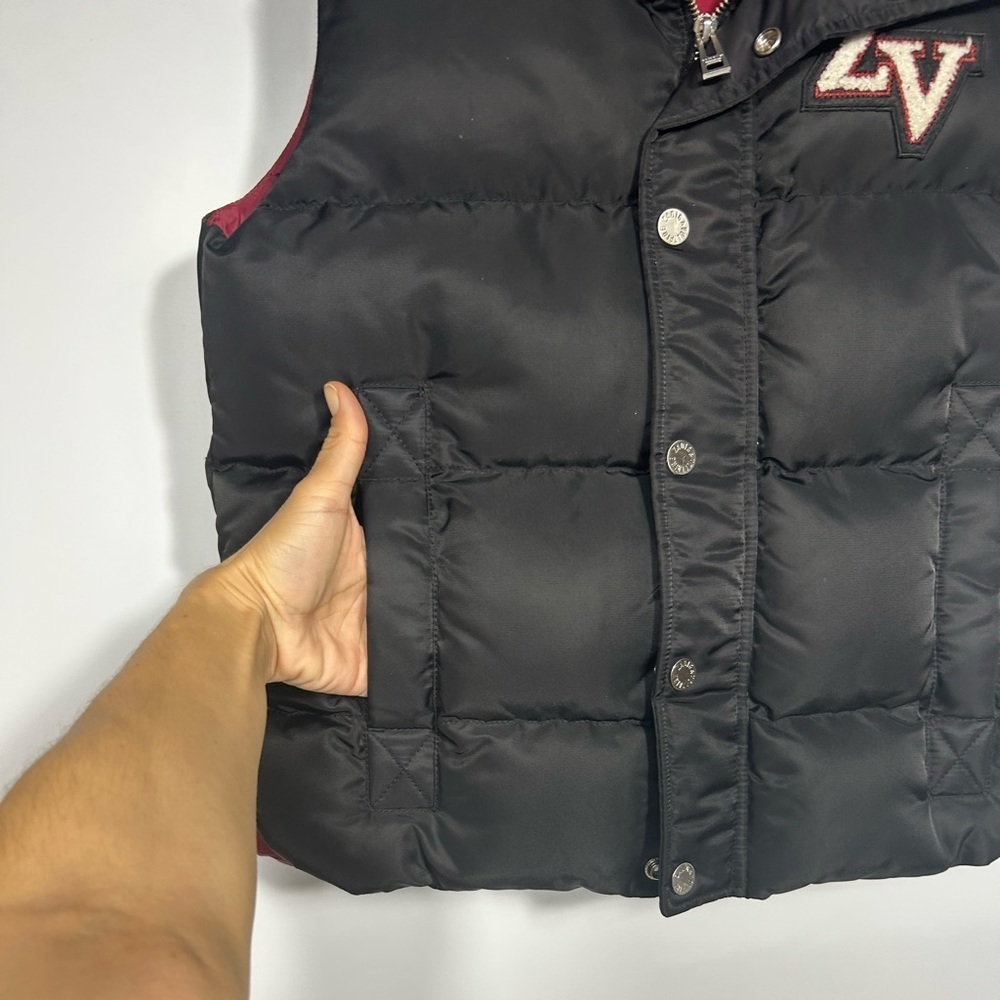 Zadig & Voltaire Fall/Winter 2020 Biker Puffer Vest Jacket Size M Black/Burgundy - Picture 7 of 10